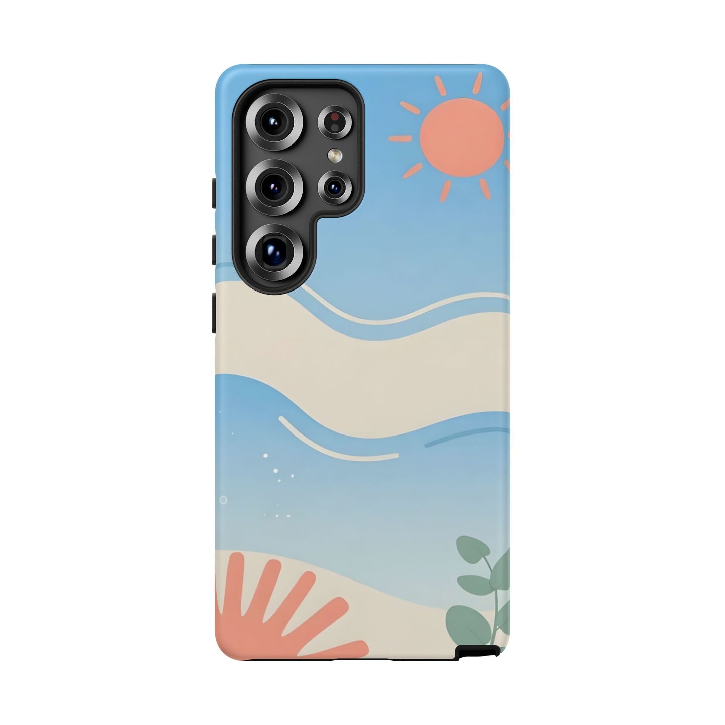 Beach Waves Tough Phone Case — Summer Sun & Seashell Protective Cover