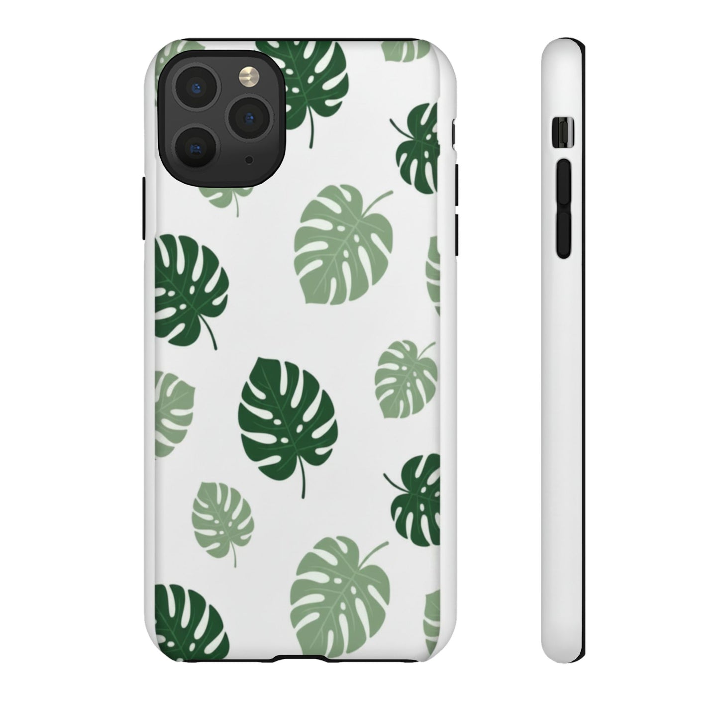 Monstera Leaf Tough Phone Case – Tropical Green Palm Pattern Protective Cover