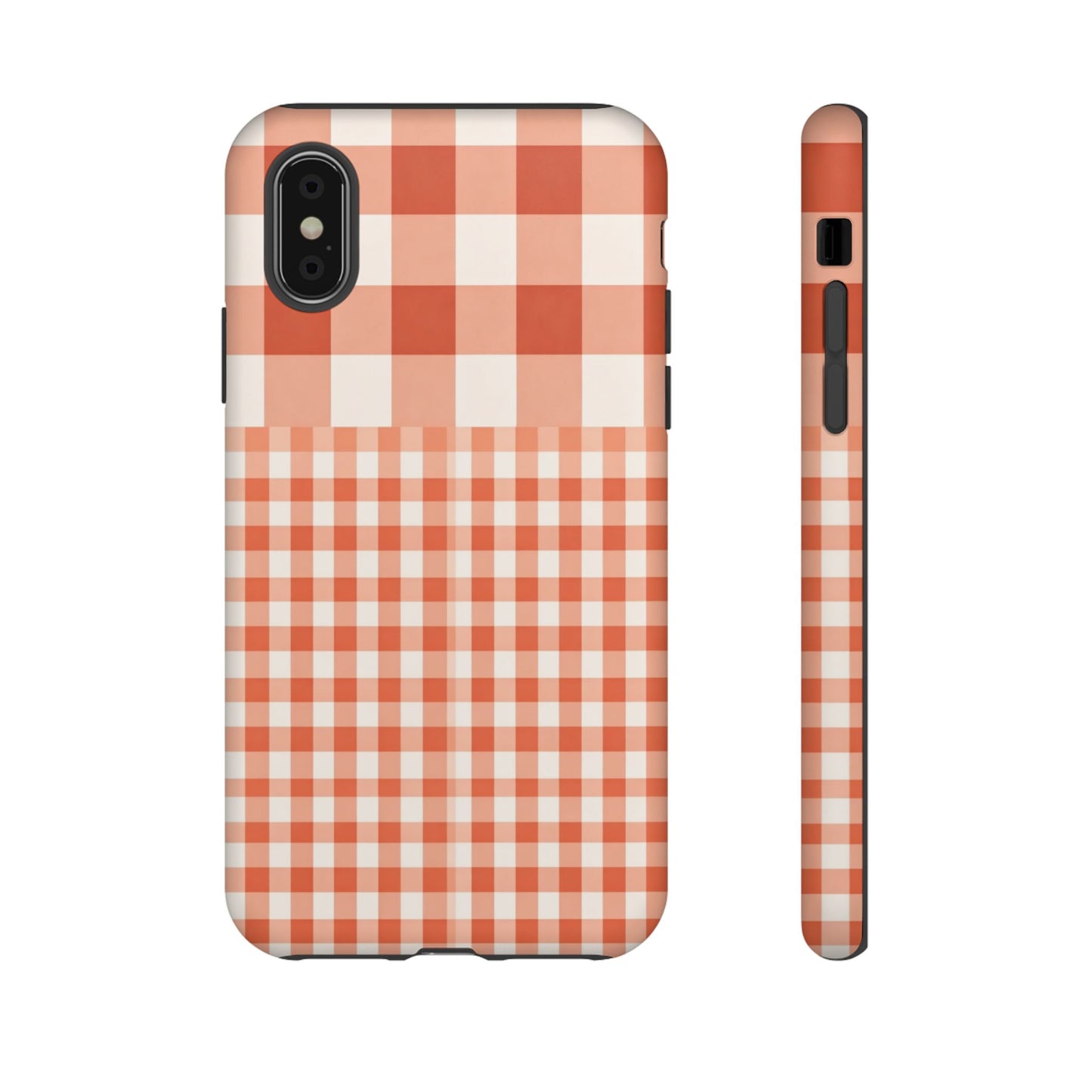 Buffalo Check Tough Phone Case — Orange Gingham Protective Cover