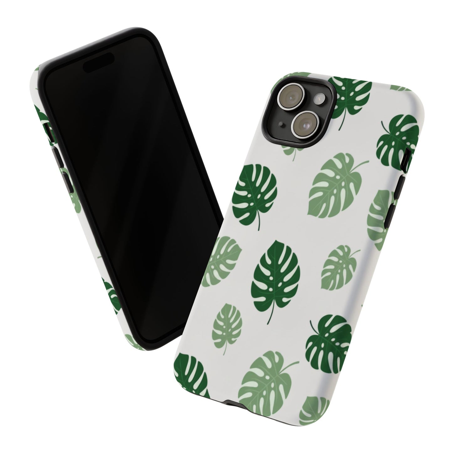 Monstera Leaf Phone Case — Tropical Green Pattern Tough Case