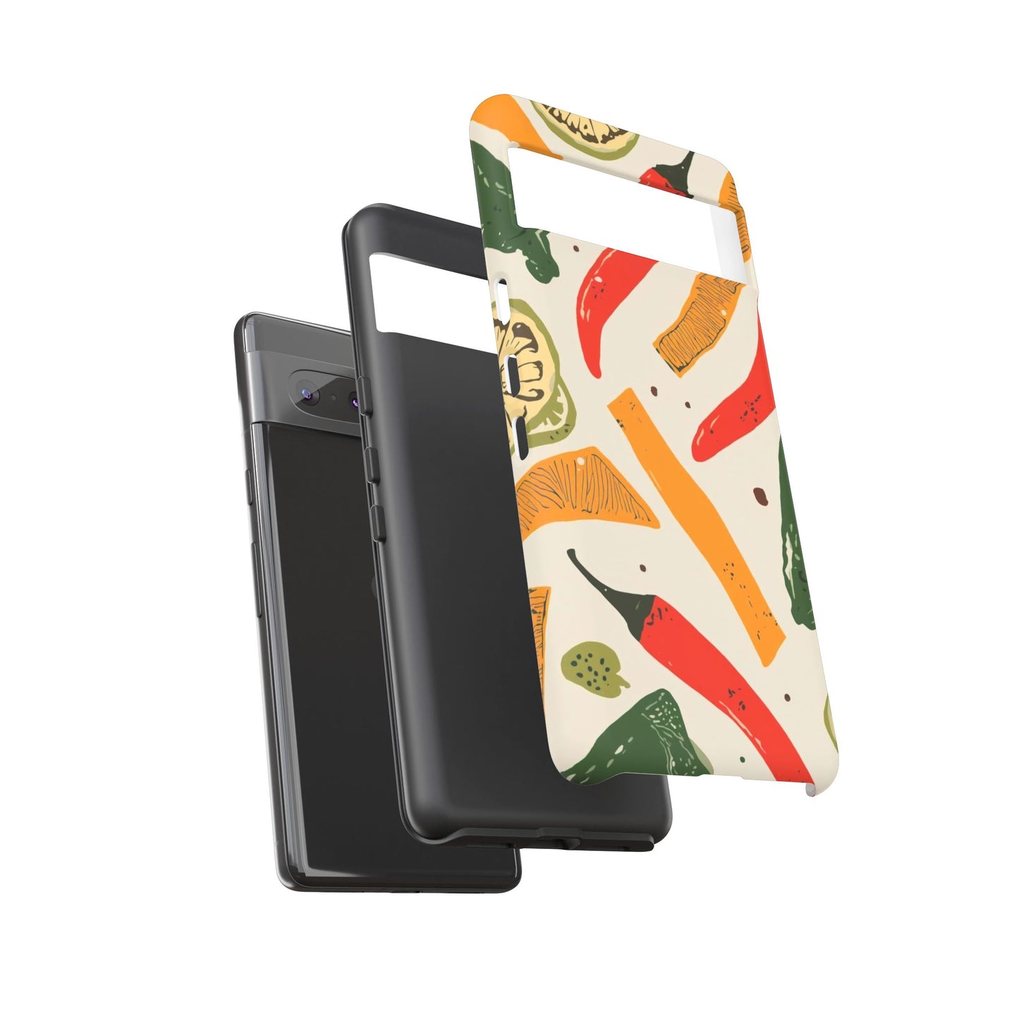 Spicy Peppers Phone Case – Colorful Chili, Lime & Citrus Pattern