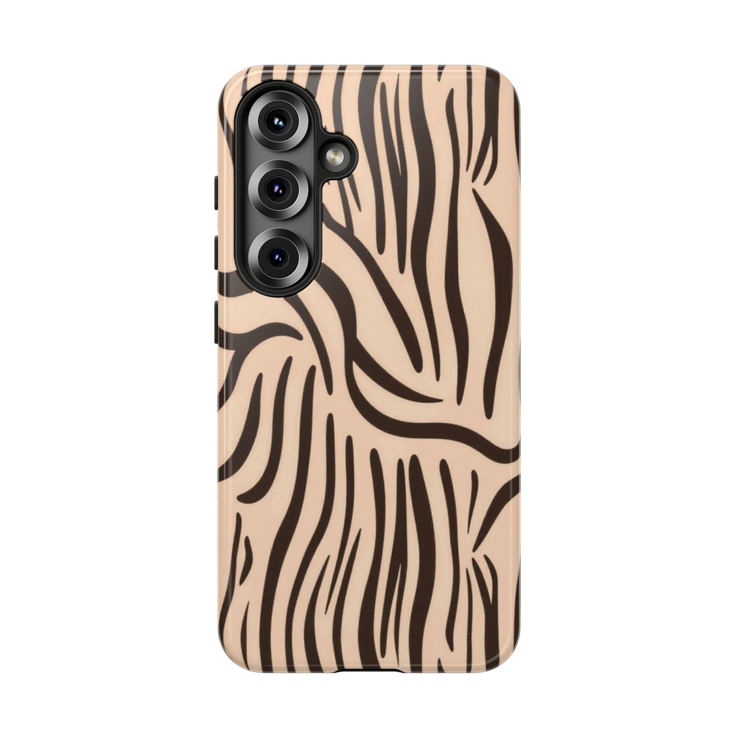 Zebra Stripe Tough Phone Case – Neutral Animal Print Protective Cover