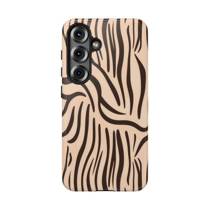 Zebra Stripe Tough Phone Case – Neutral Animal Print Protective Cover