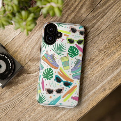 Tough Cases — Colorful Retro Sneakers & Sunglasses Phone Case
