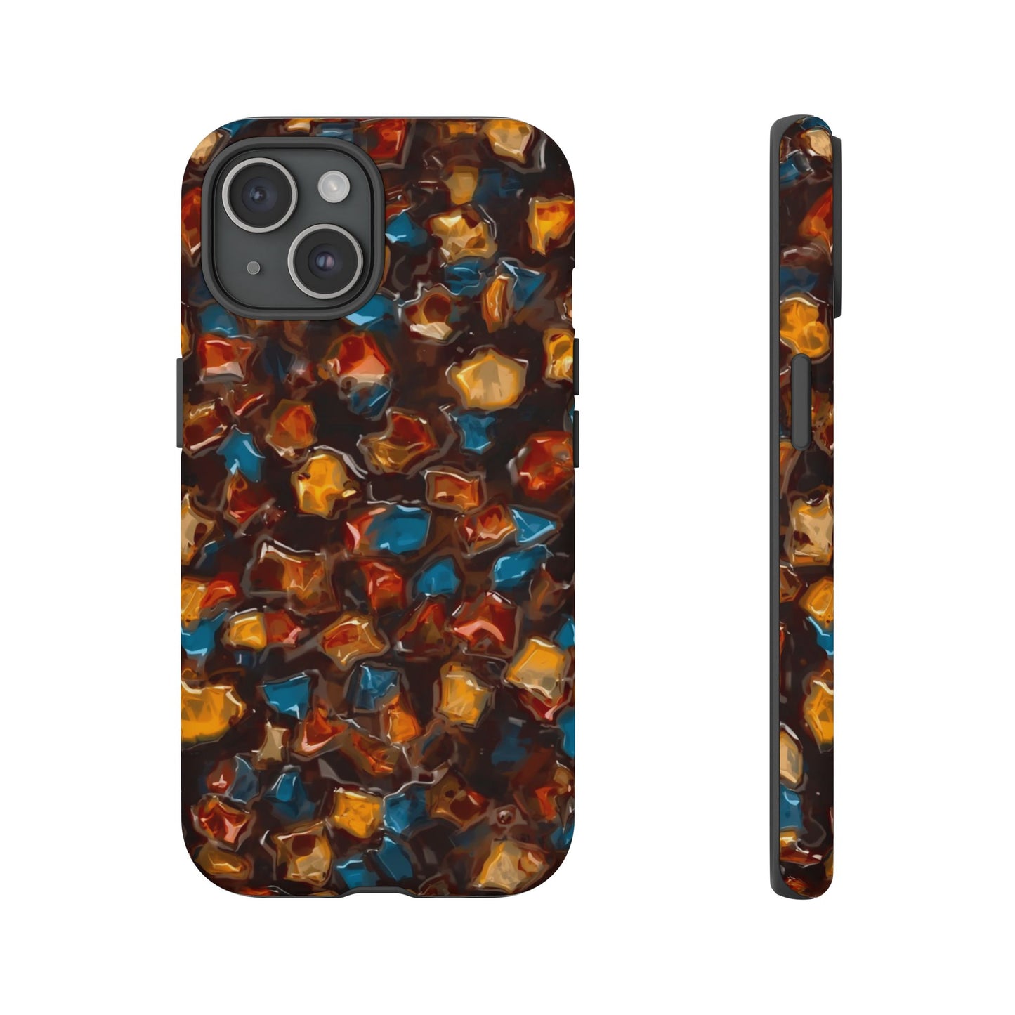 Phone Case - Amber Tortoiseshell Mosaic Protective Cover