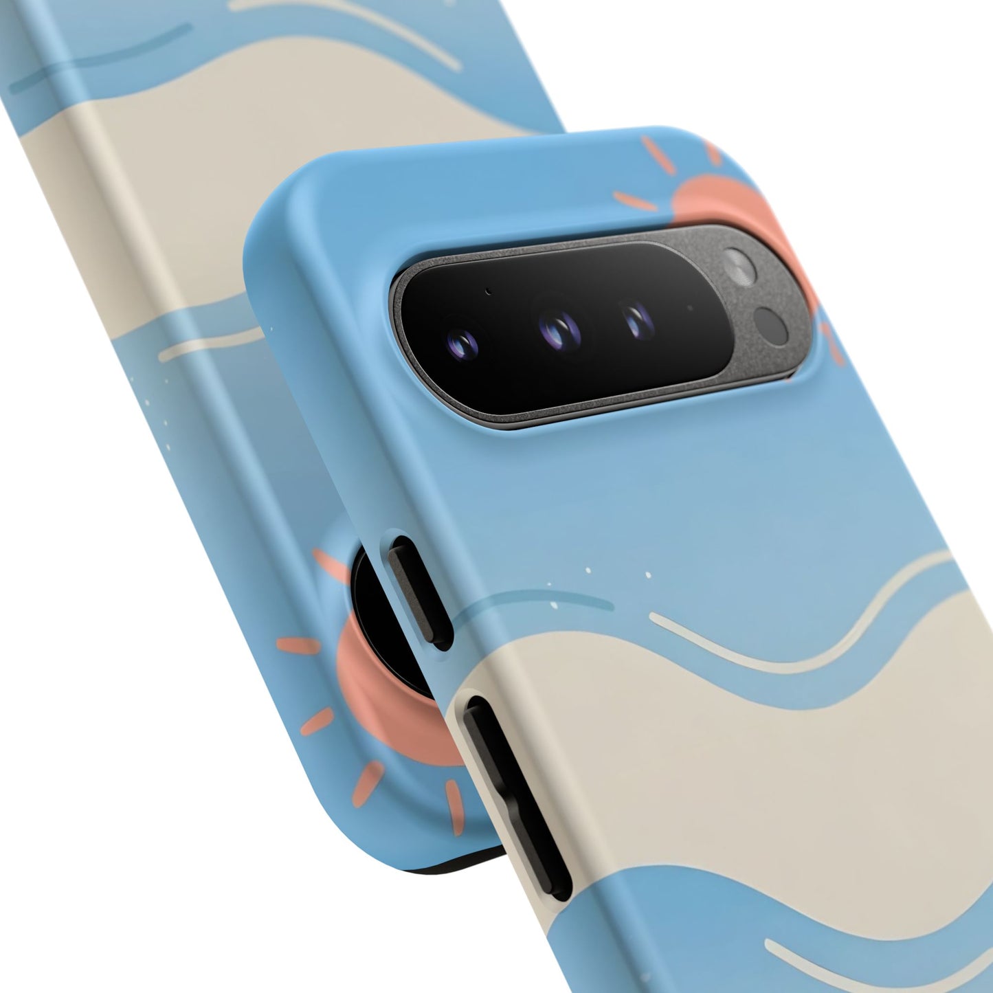 Beach Waves Tough Phone Case — Summer Sun & Seashell Protective Cover