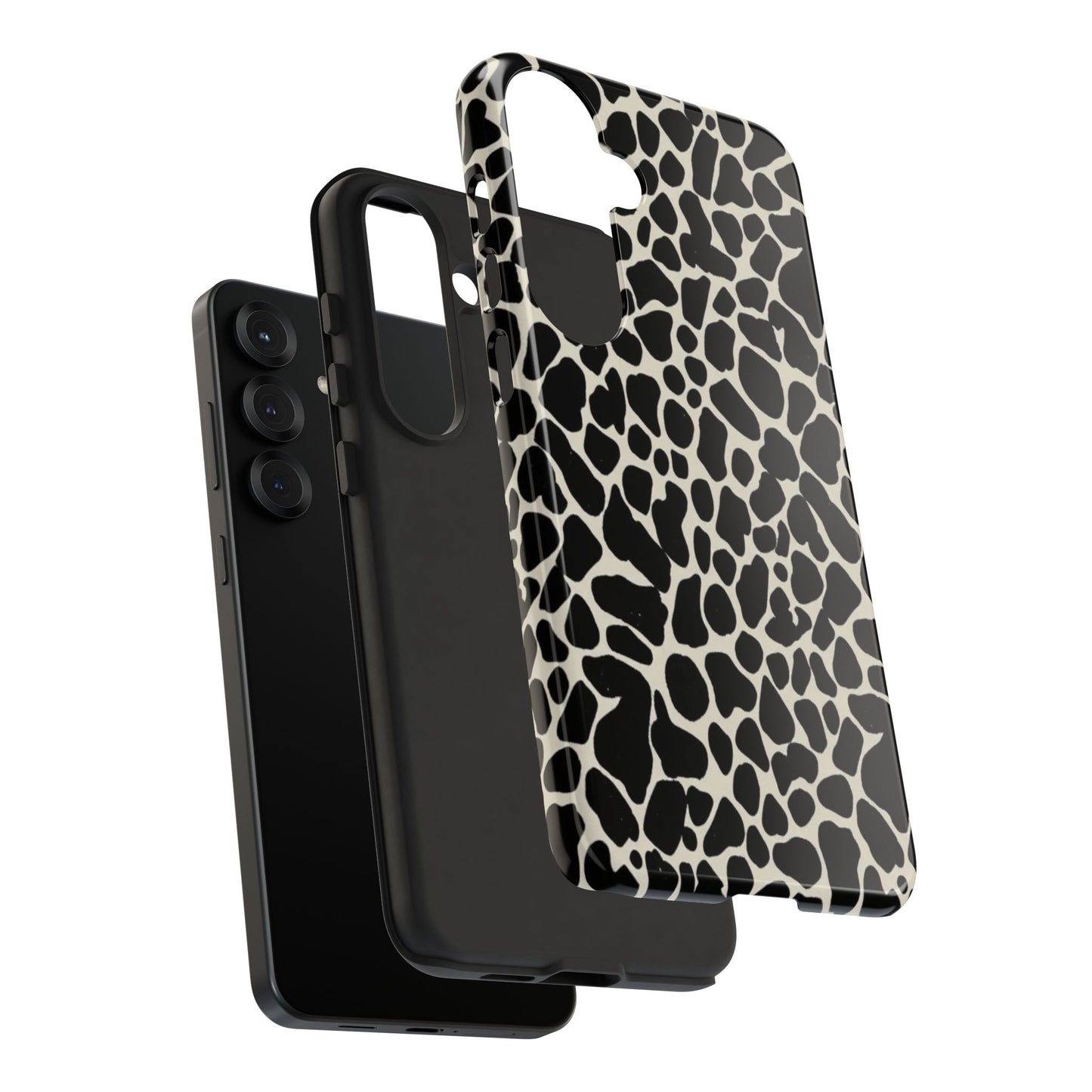 Black and White Cowhide Phone Case — Protective Tough Case