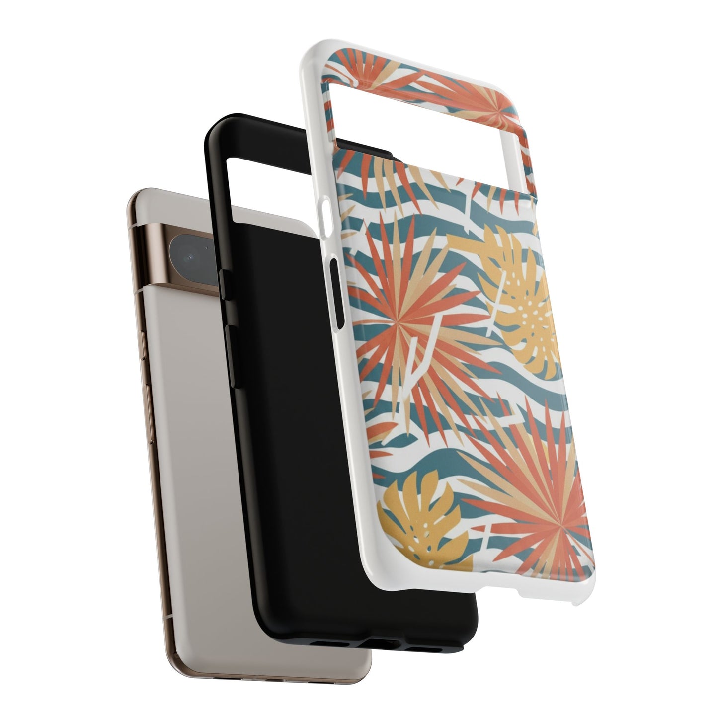 Tropical Palm Tough Phone Case – Retro Wave Floral Protective Cover