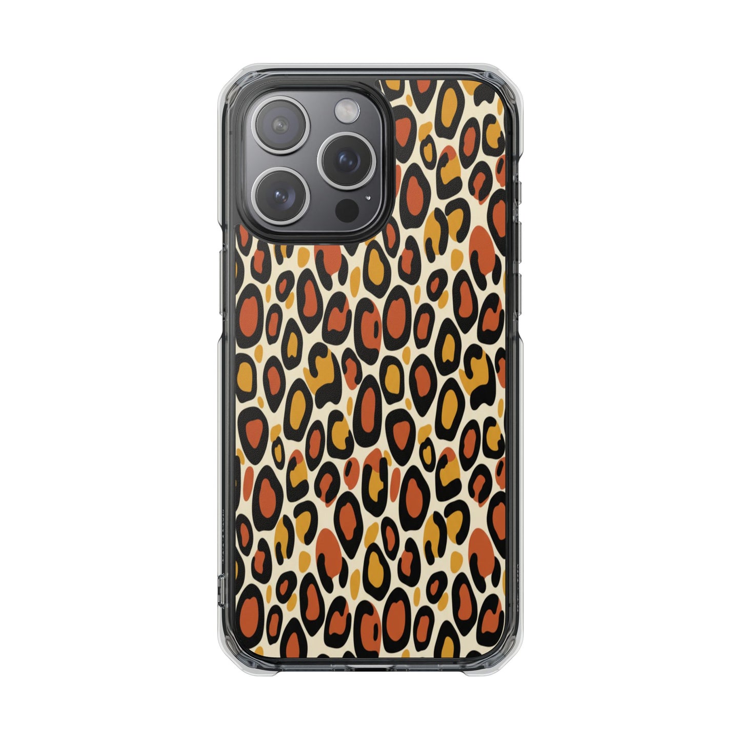 Leopard Print Magnetic Clear Impact Phone Case