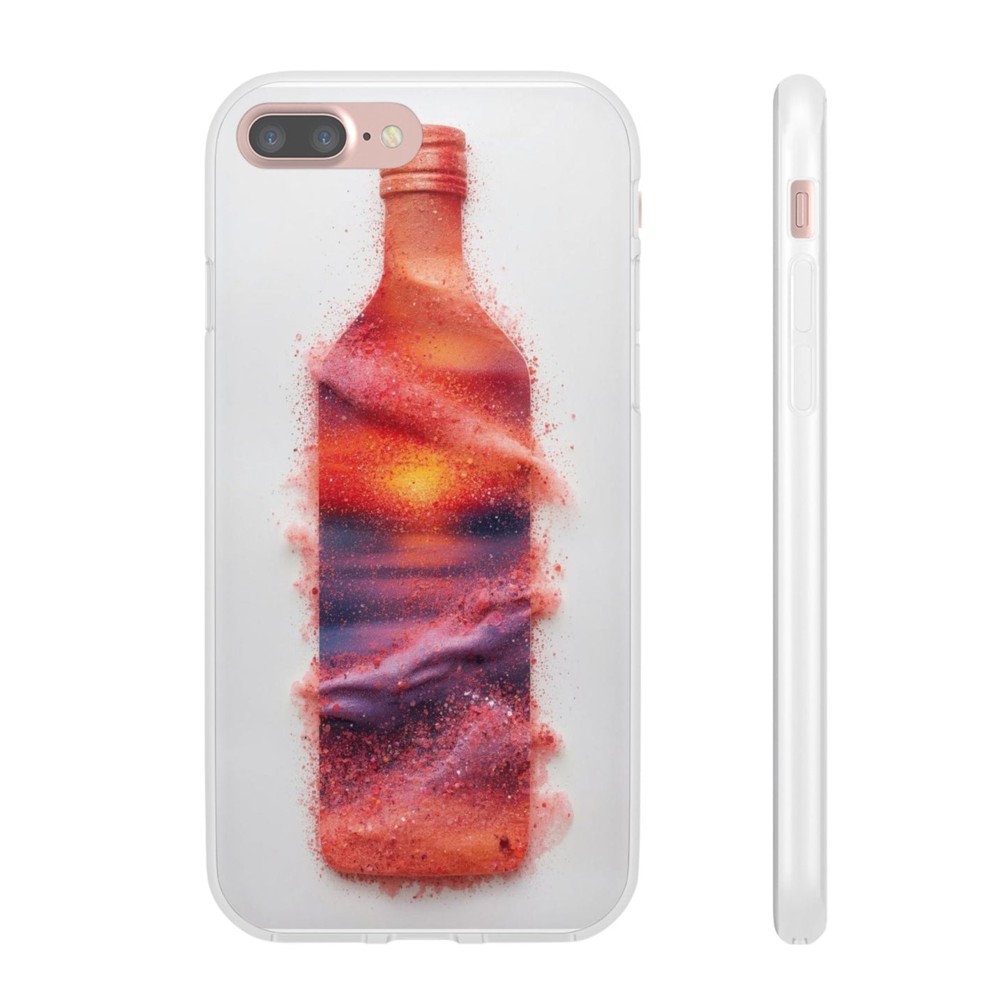 Galaxy Bottle Phone Case — Abstract Cosmic Beverage Design Flexible Case