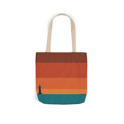Lighthouse Sunset Canvas Tote Bag