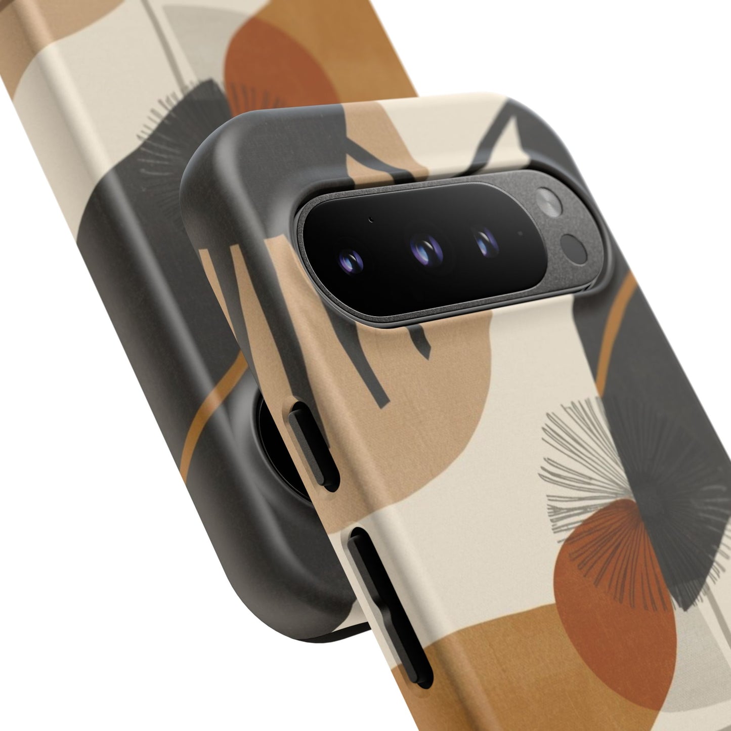 Abstract Earth Tone Phone Case — Mid-Century Minimalist Tough Case