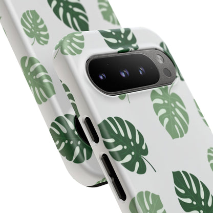 Monstera Leaf Phone Case — Tropical Green Pattern Tough Case