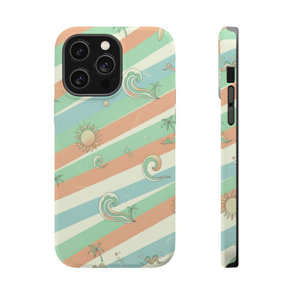 Magnetic Impact-Resistant Phone Case — Retro Surf Stripes