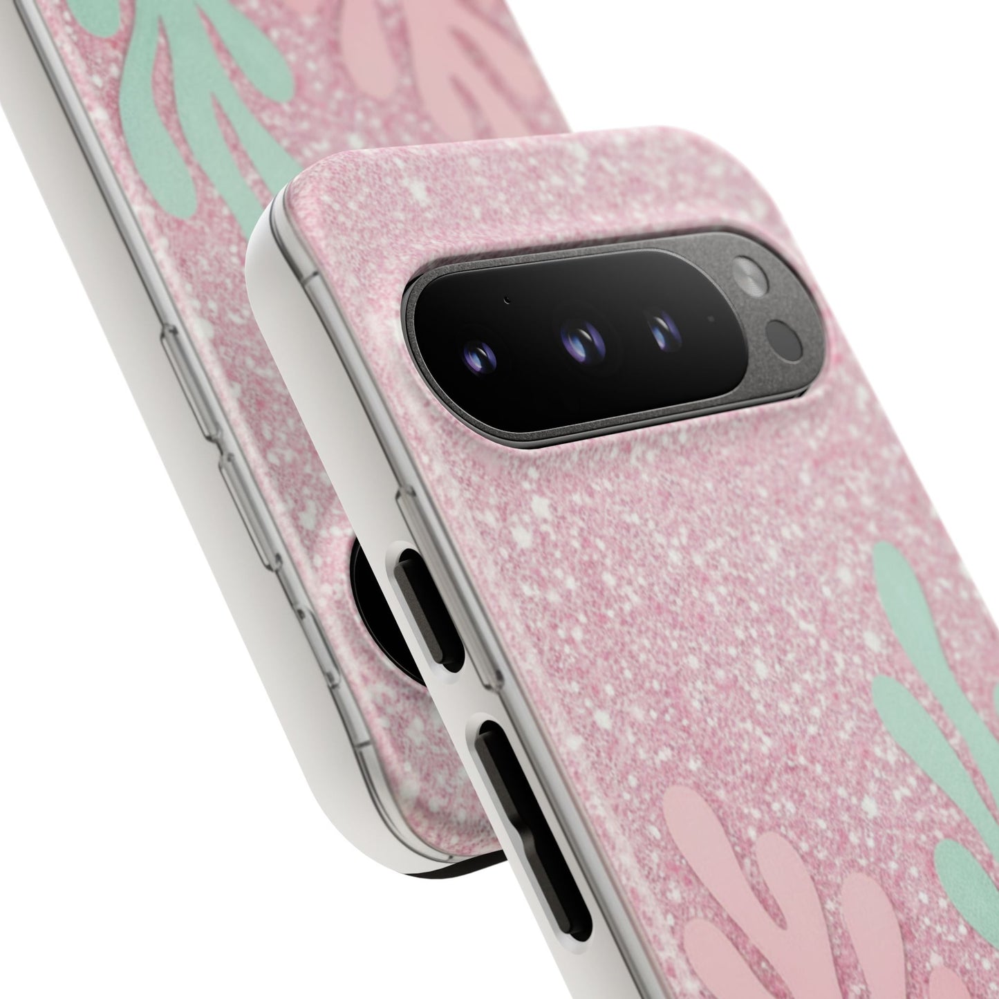Pink Glitter Seaweed Tough Case - Sparkle Protective Phone Cover