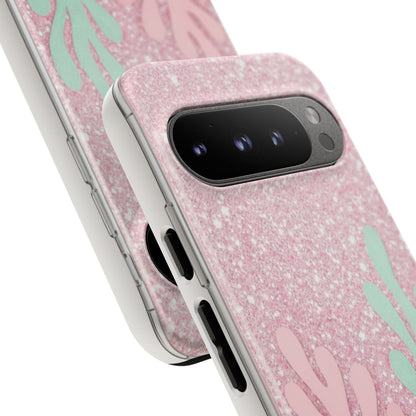 Pink Glitter Seaweed Tough Case - Sparkle Protective Phone Cover