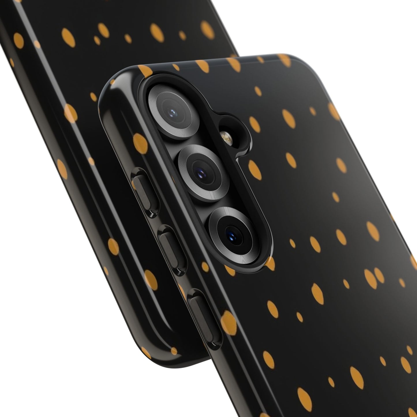 Black & Gold Dot Tough Phone Case — Protective Sparkle Pattern
