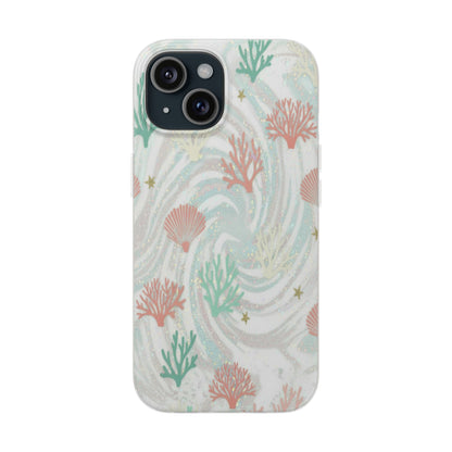 Pastel Seashell Phone Case — Coral Reef Wave iPhone Cover