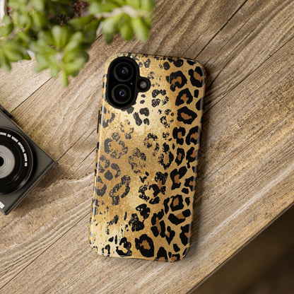 Leopard Print Tough Phone Case — Durable Protective iPhone Cover