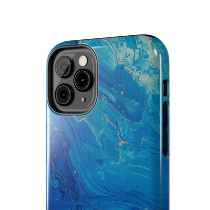 Blue Ocean Pebble Tough Phone Case — Protective Artistic Marble Design