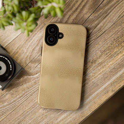 Tan Distressed Leather Texture Phone Case — Rugged Protective iPhone Cover