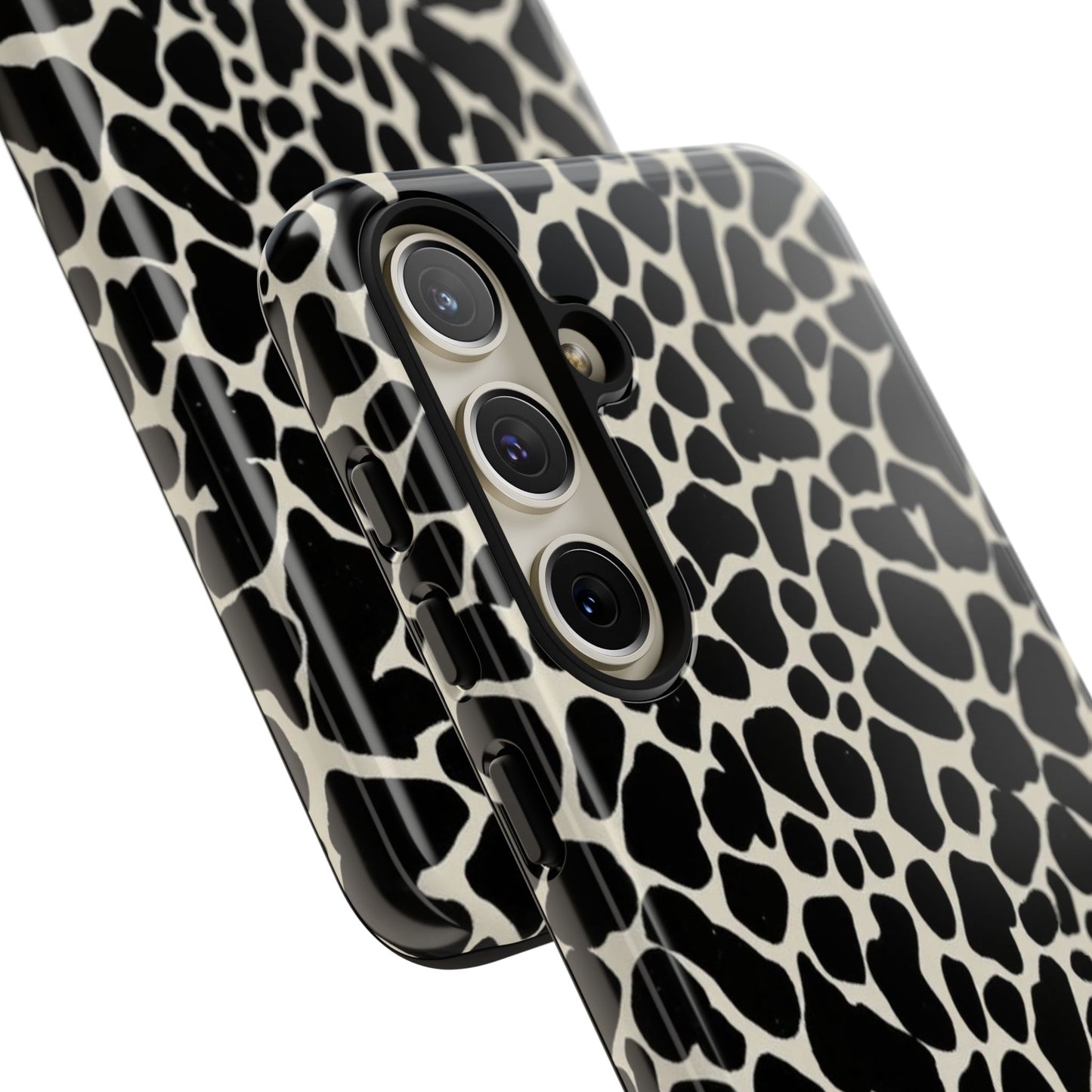 Black and White Cowhide Phone Case — Protective Tough Case