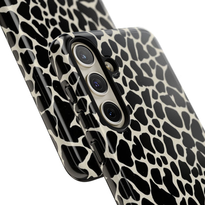 Black and White Cowhide Phone Case — Protective Tough Case