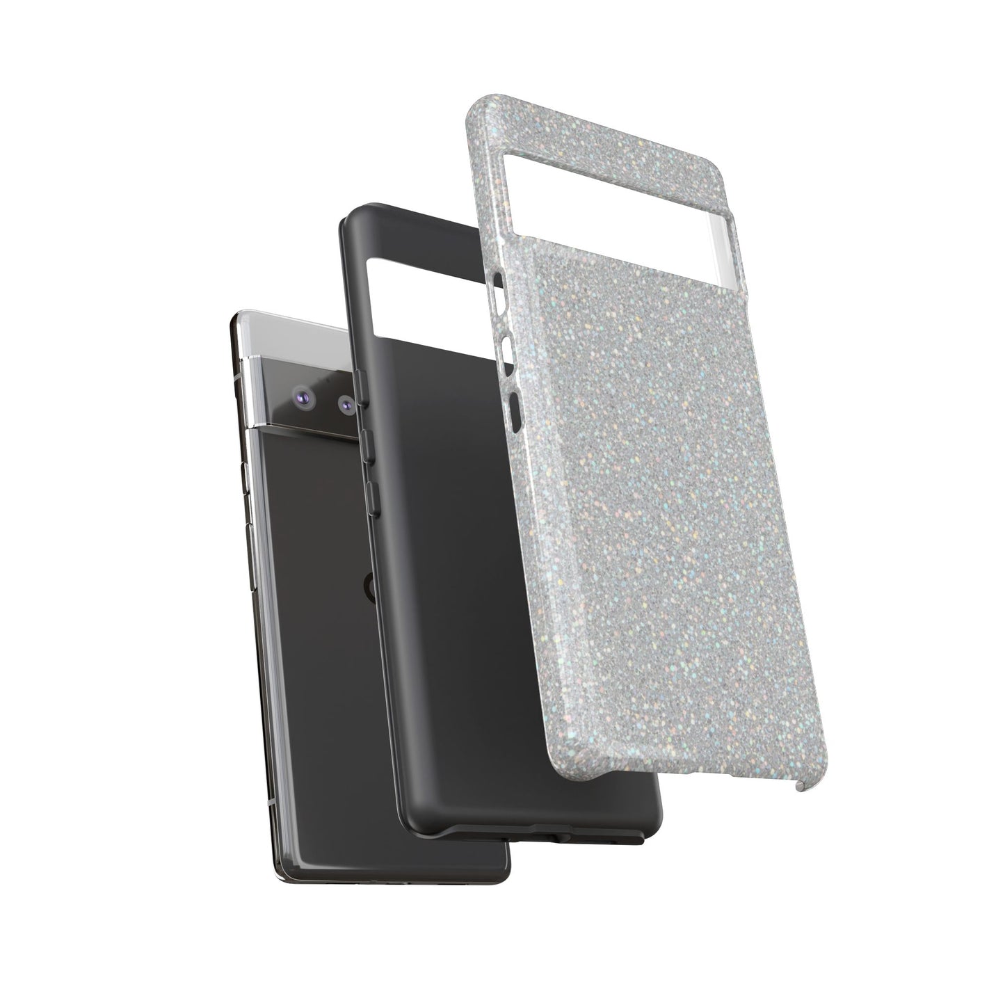 Glitter Silver Tough Phone Case — Sparkling Protective Phone Case