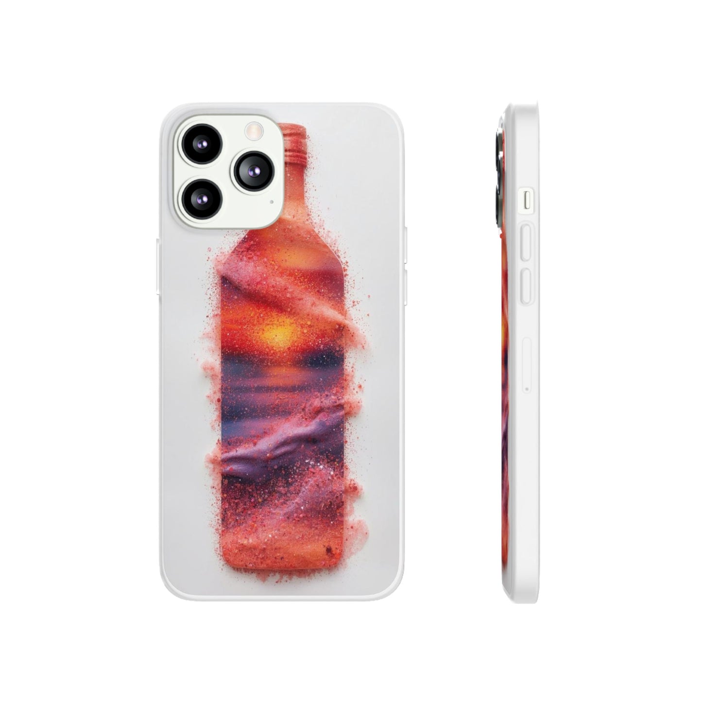 Galaxy Bottle Phone Case — Abstract Cosmic Beverage Design Flexible Case