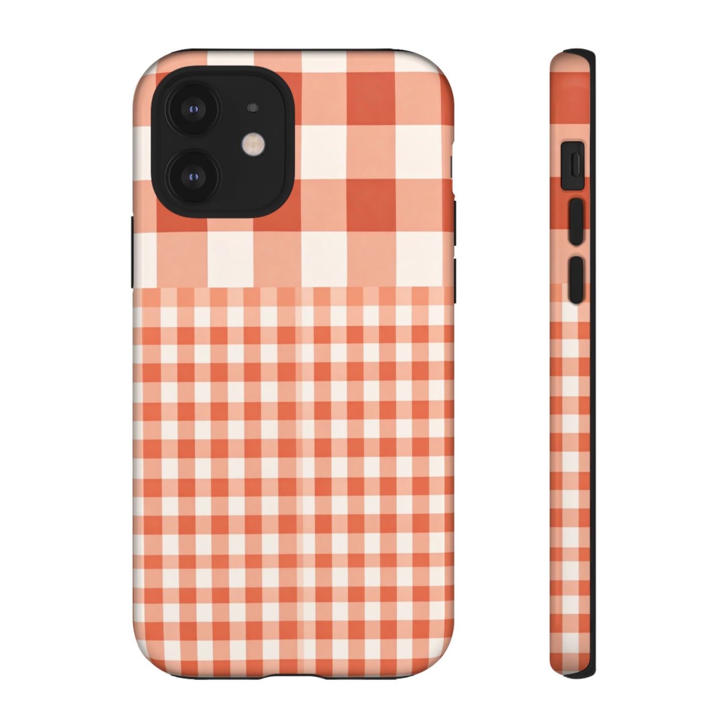 Buffalo Check Tough Phone Case — Orange Gingham Protective Cover