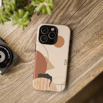 Abstract Earth Tones Phone Case — Minimal Geometric Design