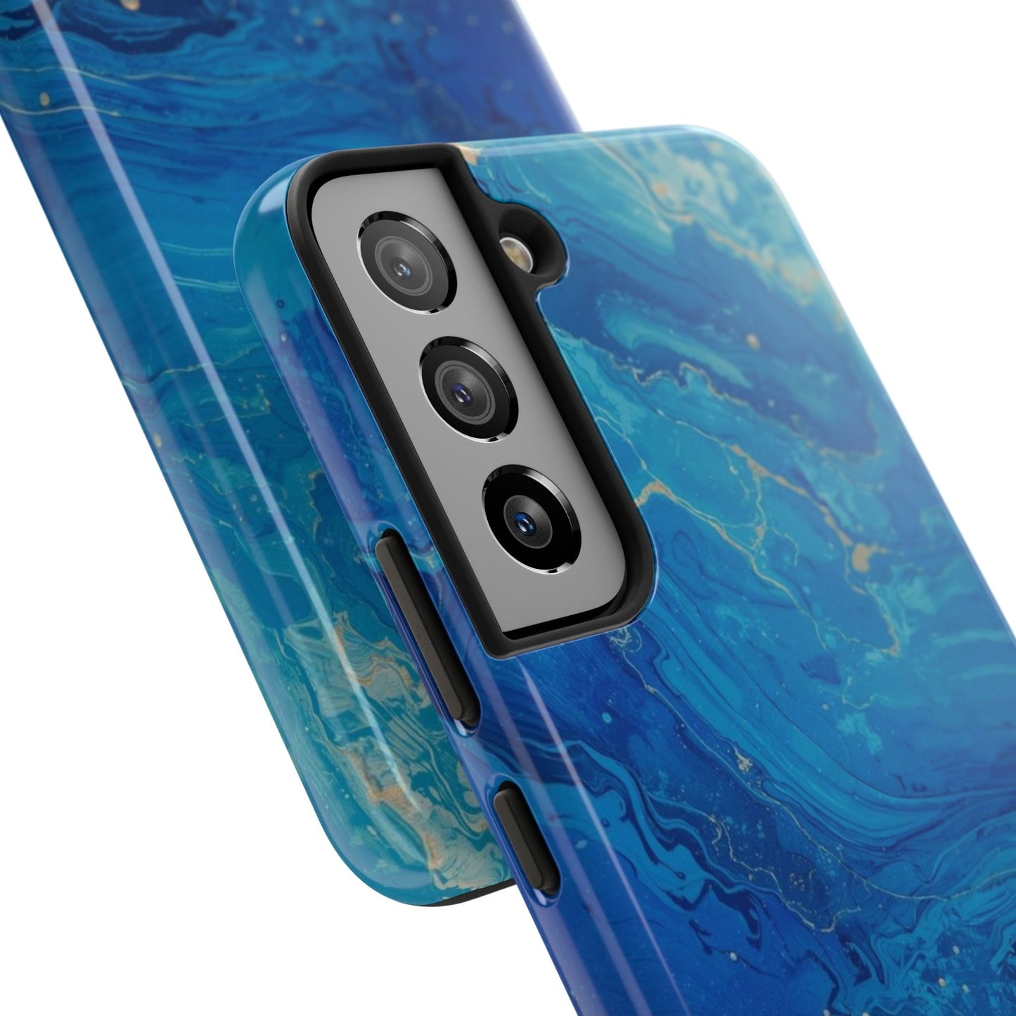Blue Ocean Pebble Tough Phone Case — Protective Artistic Marble Design
