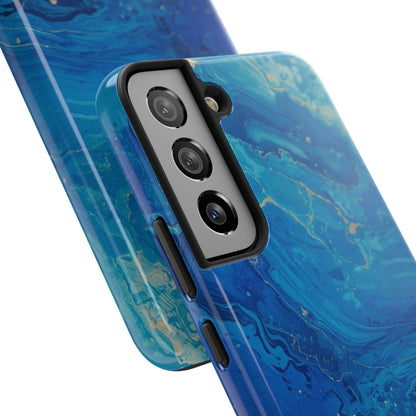 Blue Ocean Pebble Tough Phone Case — Protective Artistic Marble Design