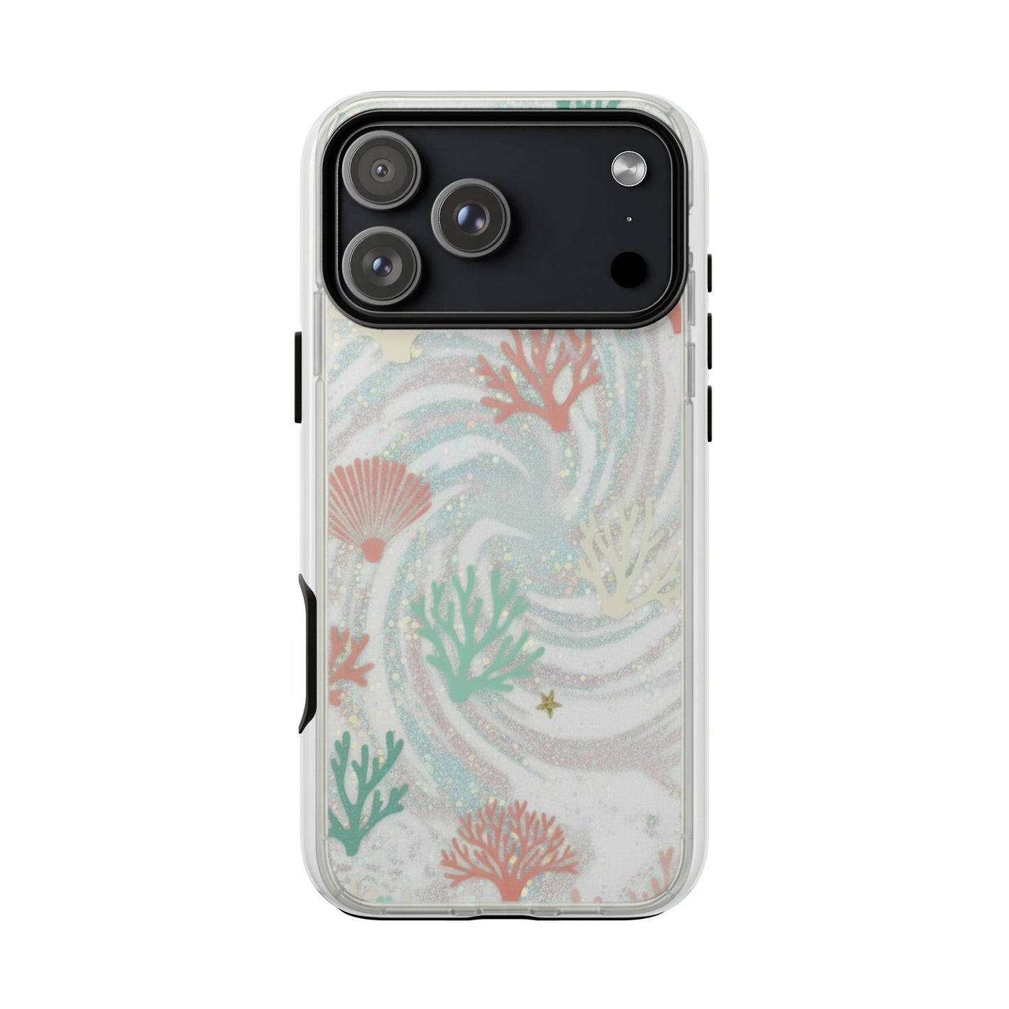 Seafoam Coral Tough Phone Case - Pastel Ocean Wave Design