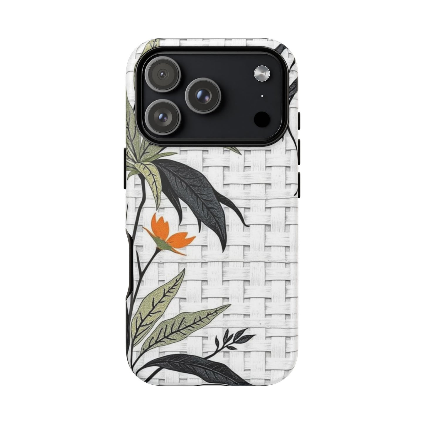 Floral Woven Tough Phone Case — Protective Botanical iPhone Cover