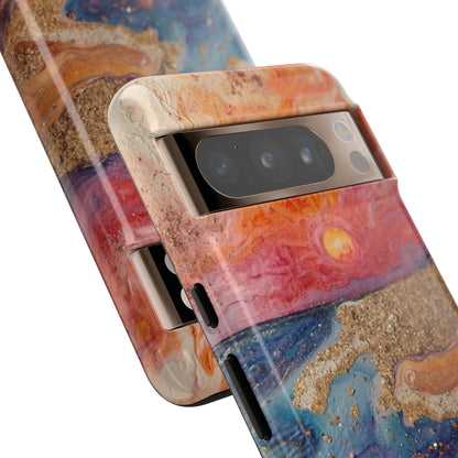Sunset Coast Phone Case — Colorful Abstract Beach Art Tough Case