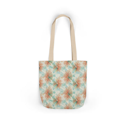 Tie-Dye Floral Canvas Tote Bag — Boho Pastel Market Tote