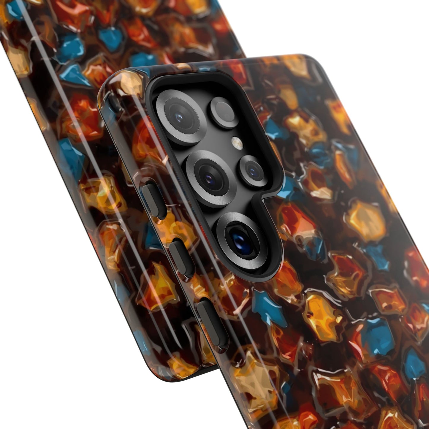 Phone Case - Amber Tortoiseshell Mosaic Protective Cover