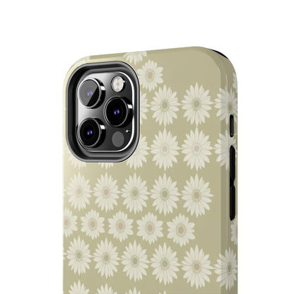 Daisy Pattern Tough Phone Case — Protective Floral iPhone Cover