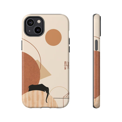 Abstract Earth Tones Phone Case — Minimal Geometric Design
