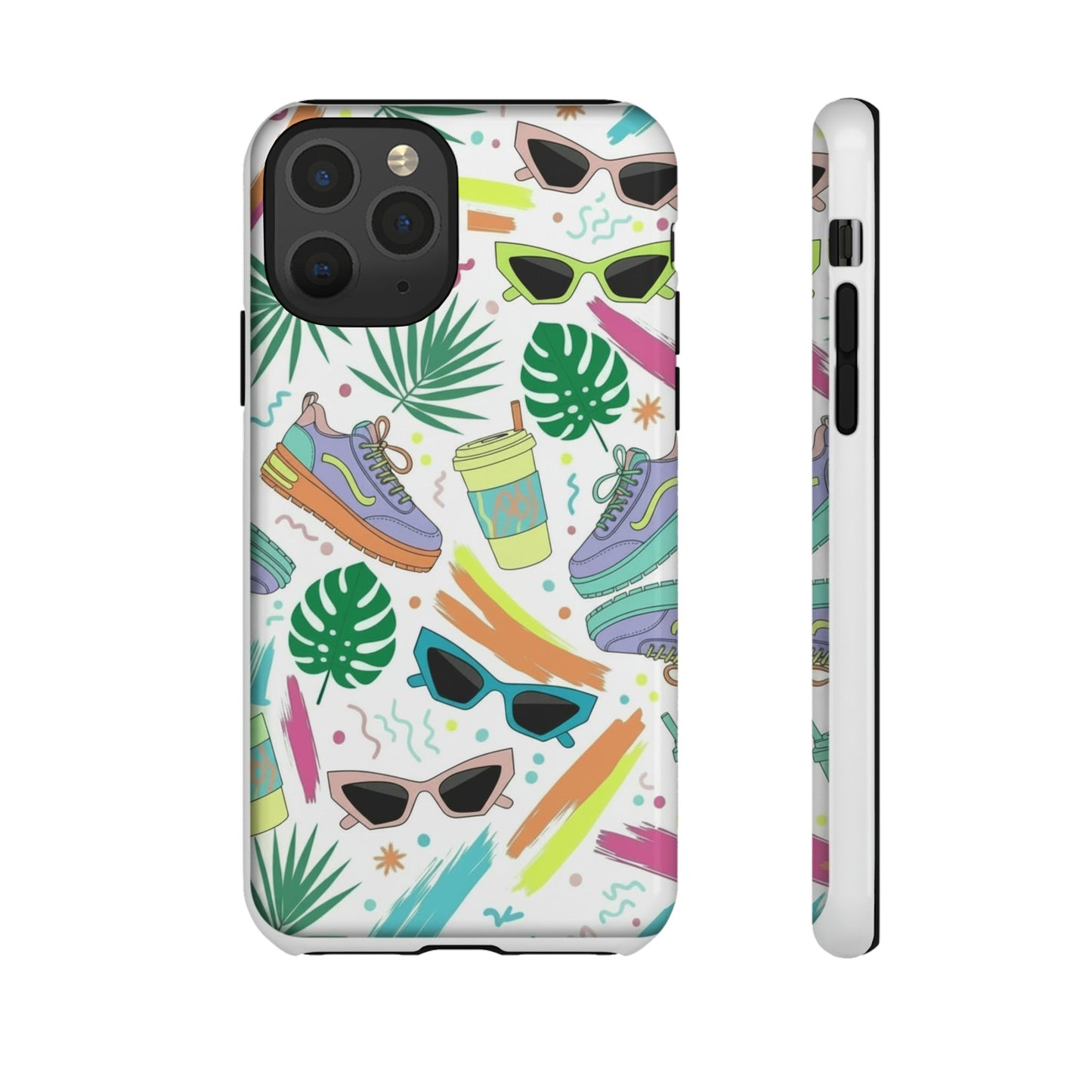 Tough Cases — Colorful Retro Sneakers & Sunglasses Phone Case