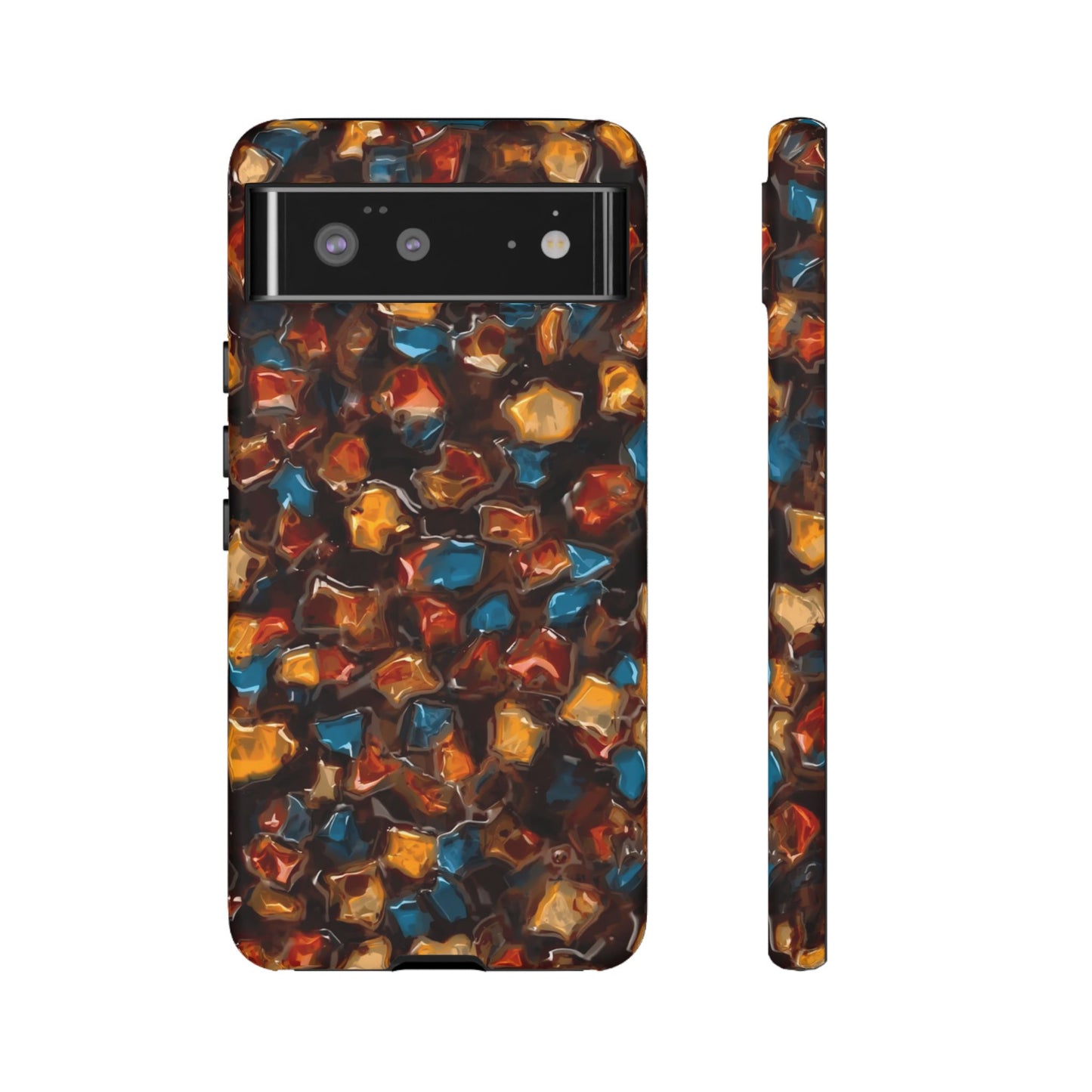 Phone Case - Amber Tortoiseshell Mosaic Protective Cover