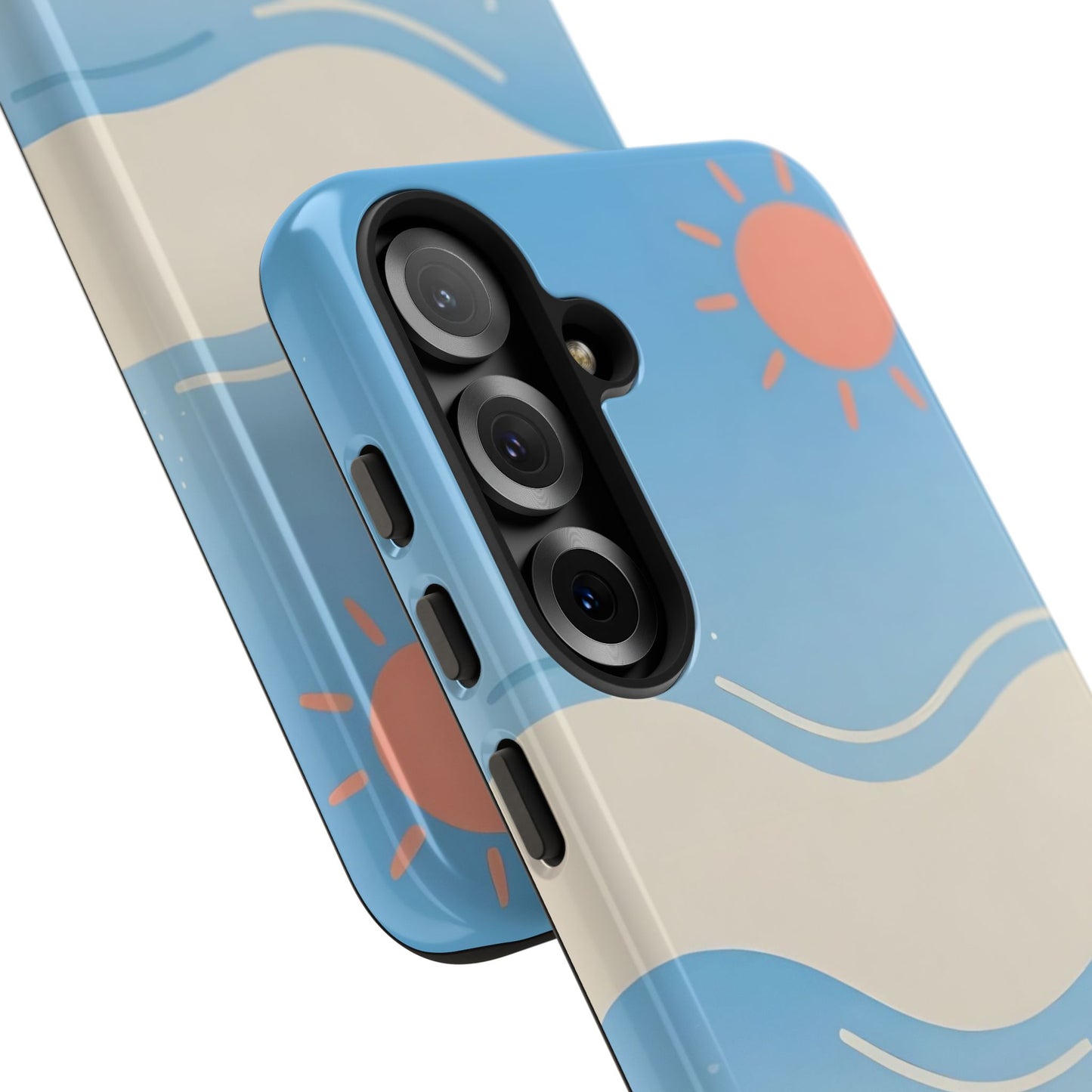 Beach Waves Tough Phone Case — Summer Sun & Seashell Protective Cover