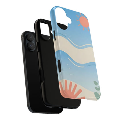 Beach Waves Tough Phone Case — Summer Sun & Seashell Protective Cover