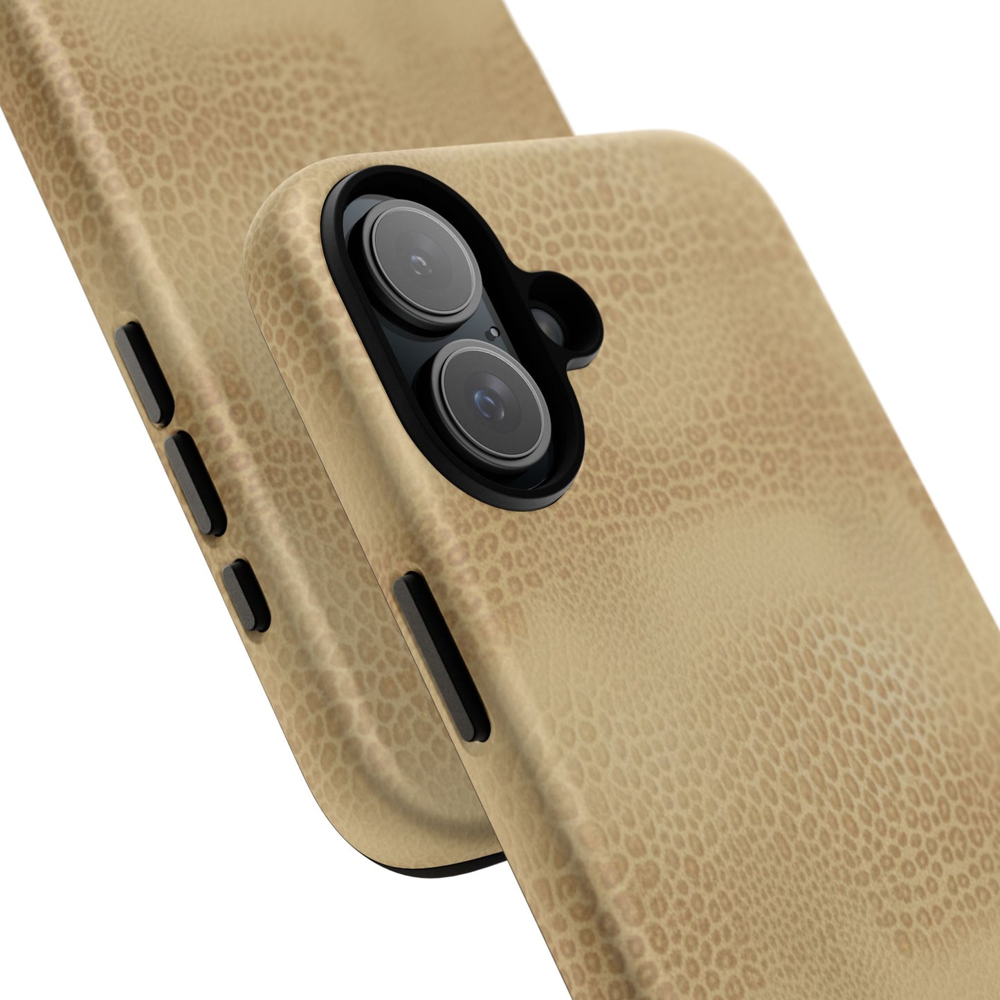 Tan Distressed Leather Texture Phone Case — Rugged Protective iPhone Cover