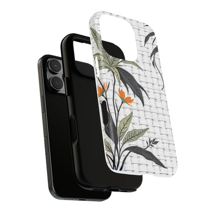 Floral Woven Tough Phone Case — Protective Botanical iPhone Cover