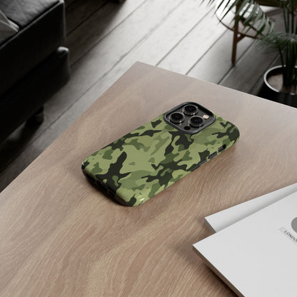 Camo Tough Phone Case — Military Green Protective iPhone Cover