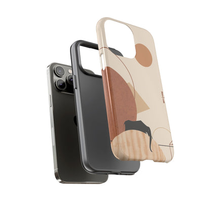 Abstract Earth Tones Phone Case — Minimal Geometric Design