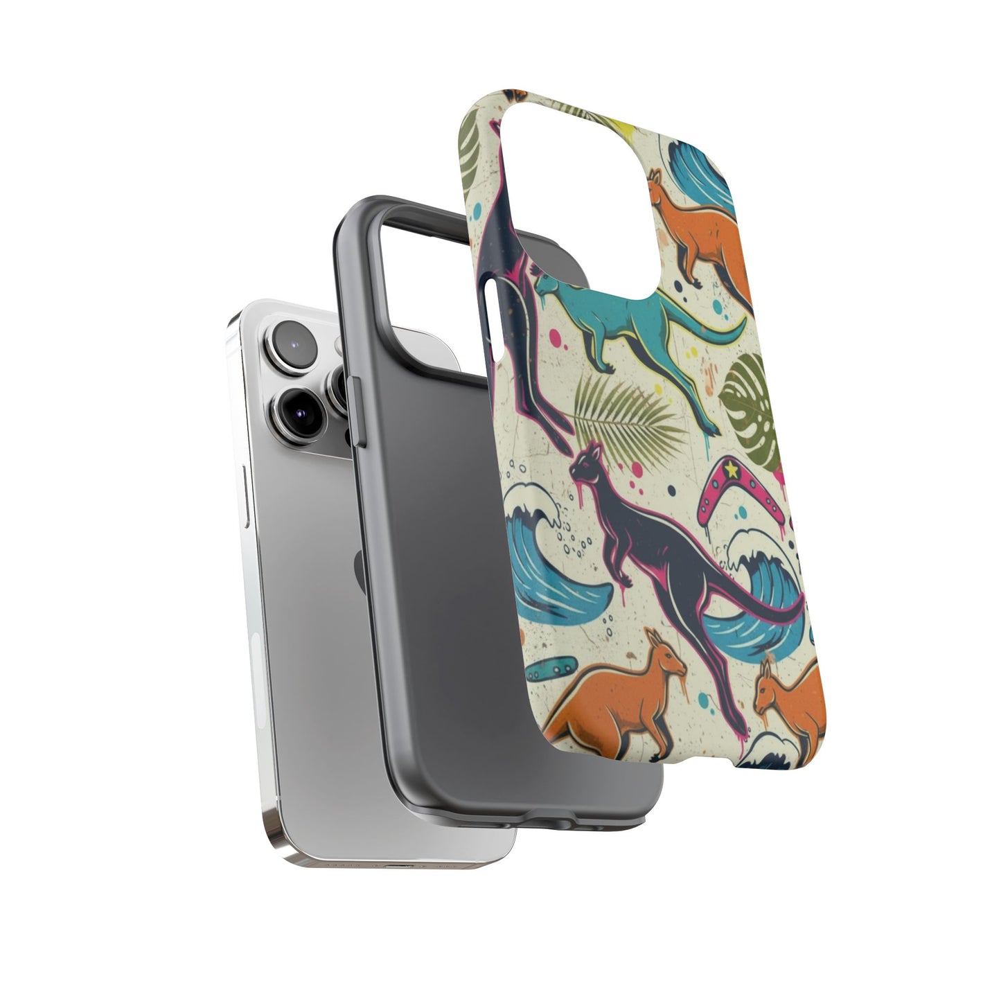 Tough Cases — Colorful Surfing Kangaroo Phone Case
