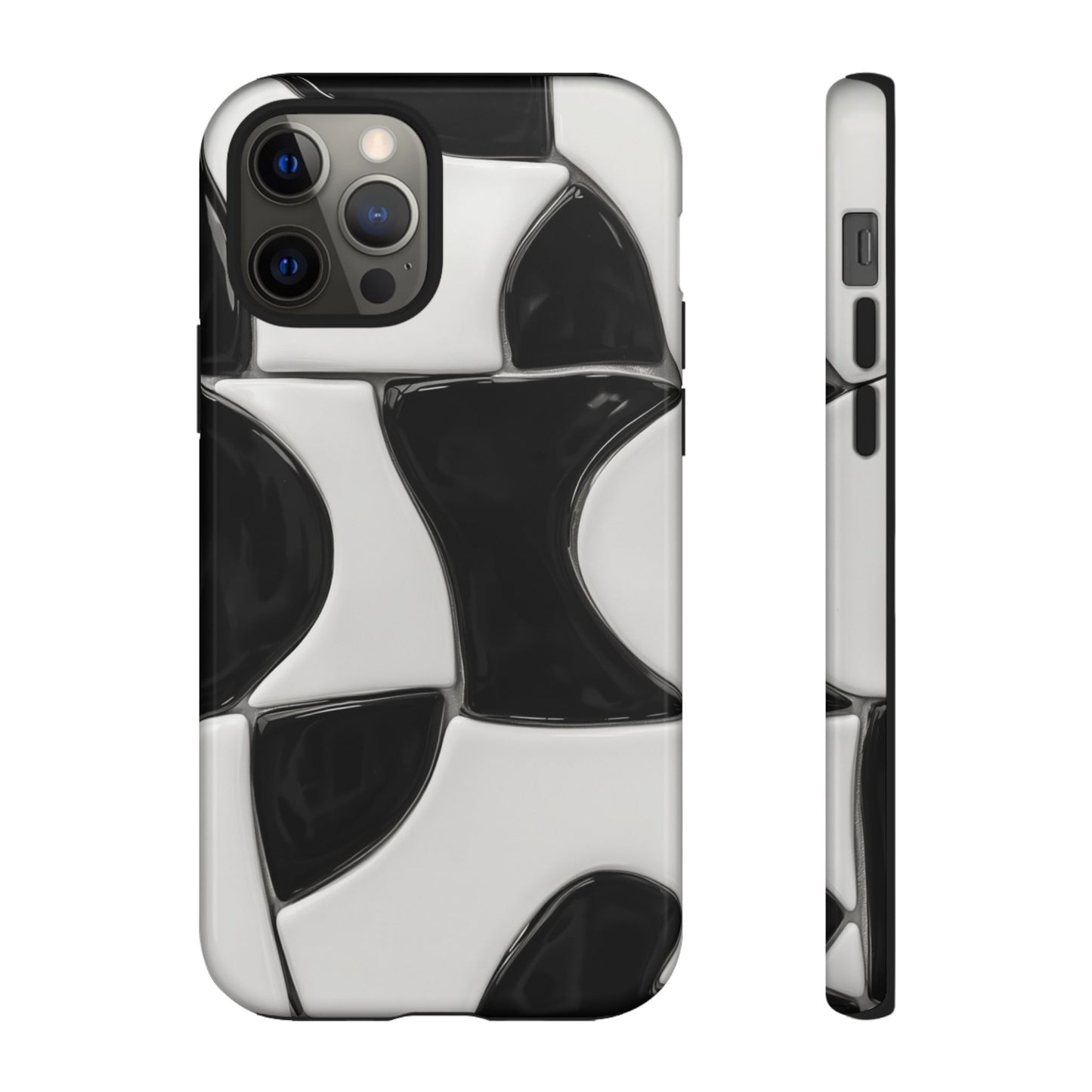 Black & White Abstract Pattern Tough Phone Case